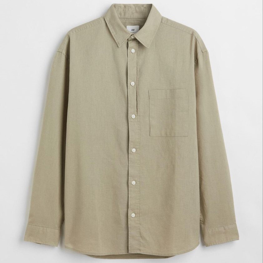 Beige Mens Cotton Full Sleeve Shirt