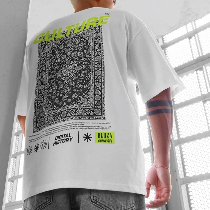 CULTURE  Drop Shoulder T-shirt- White