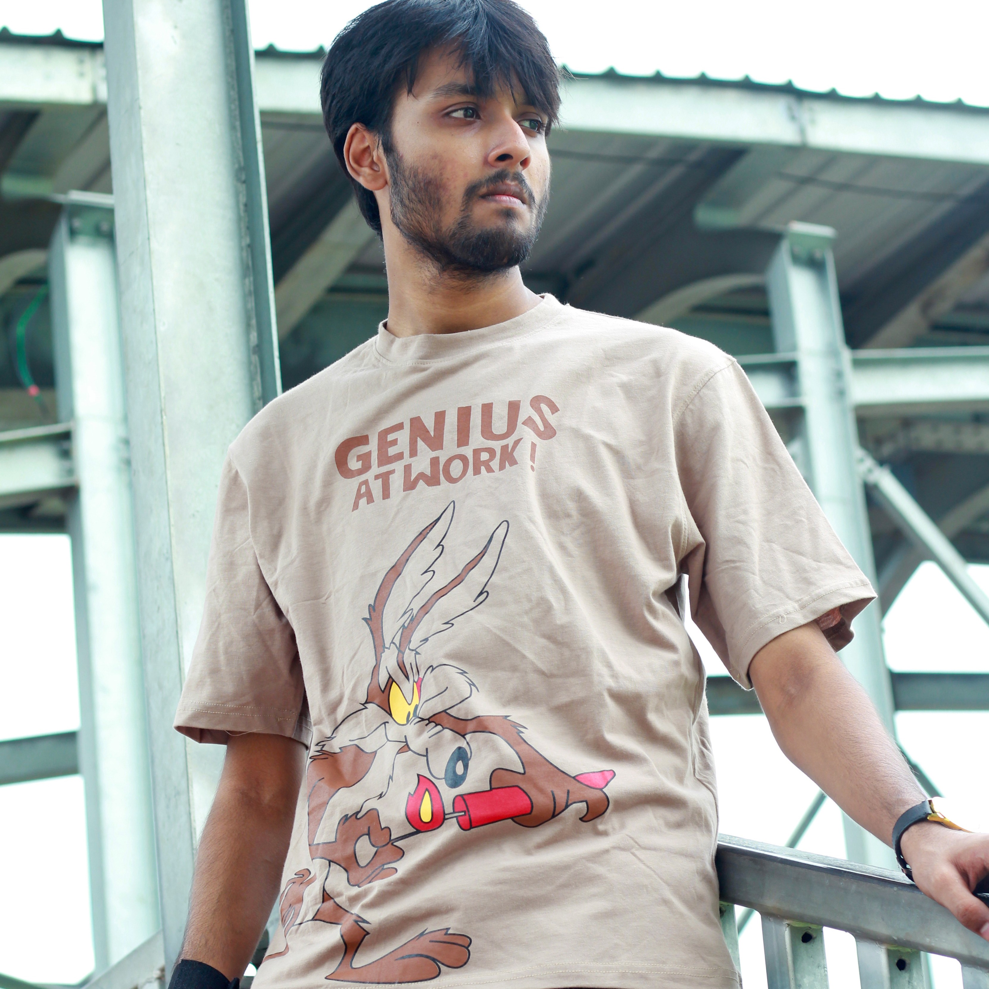 𝐁𝐮𝐧𝐧𝐲 Brown Drop Shoulder T-shirt